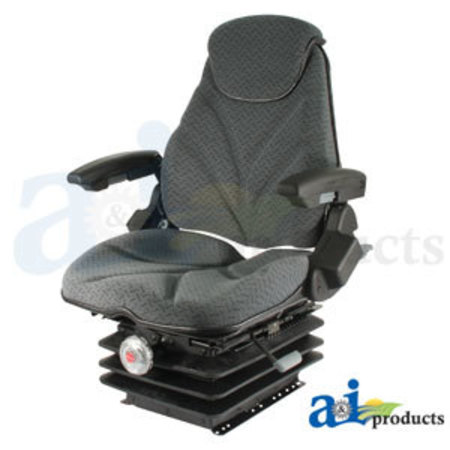 A & I PRODUCTS Seat, F20 Series, Mechanical Suspension / Arm Rest / Head Rest / Gray Cloth 22.5" x22.5" x21" A-F20M255